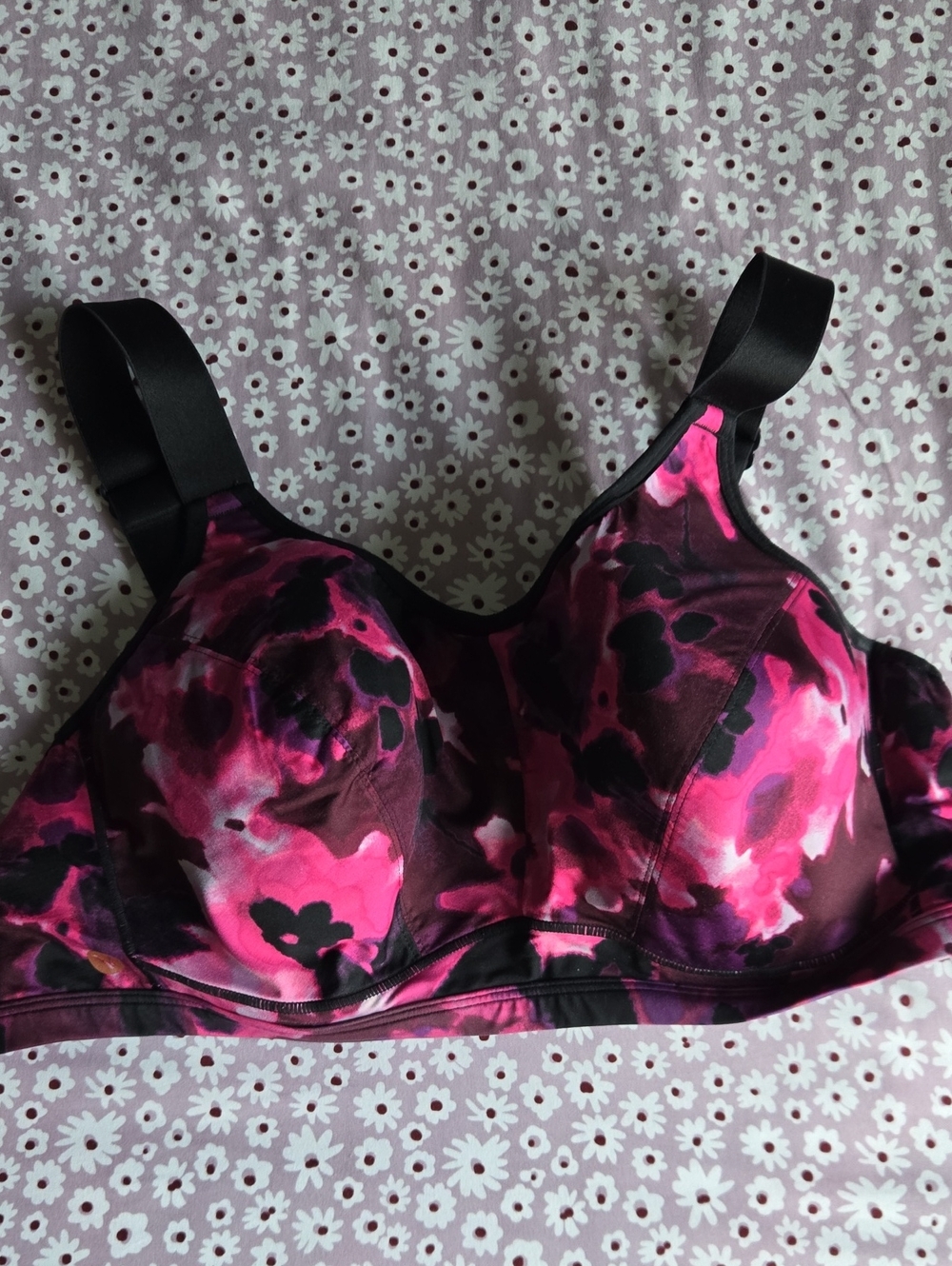 Livi Active Pink & Black Floral Support Sports Bra
